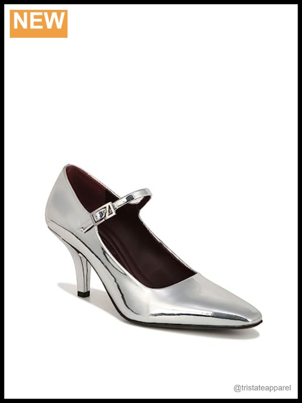 Mary Jane High Heel Pump Pointed Toe Faux Leather Stiletto